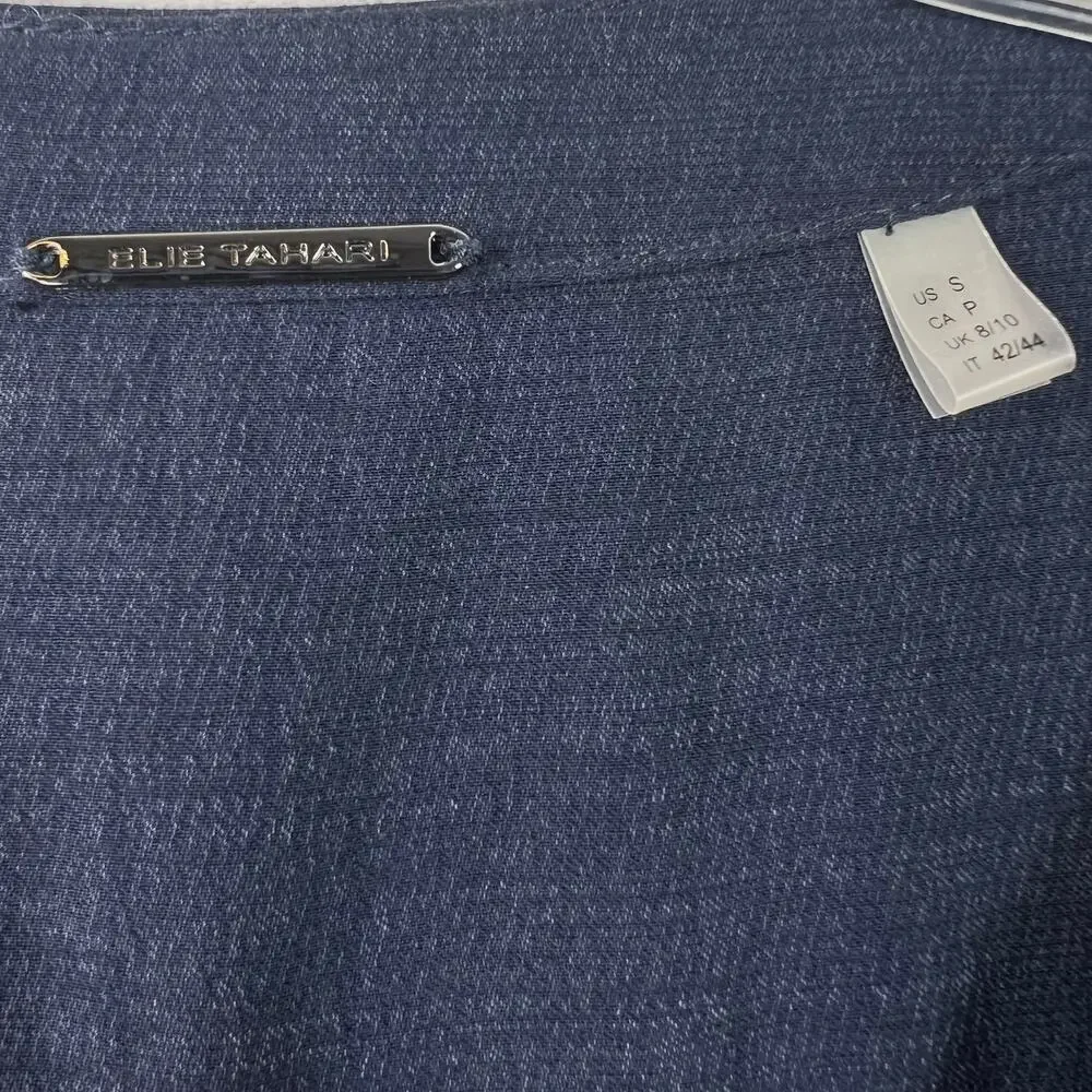 Elie Tahari Women's Belted Ankle Jumpsuit Blue Corporate Core Minimalist Size S - Picture 4 of 16